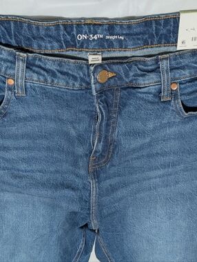 ON 34th Plus Size 18W Jeans Straight Leg High Rise. P Core Denim Medium Dark.
